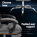 Artiss Grey Executive Office Chair with Footrest