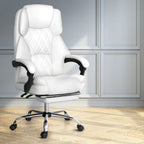 Artiss White Executive Office Chair with Footrest