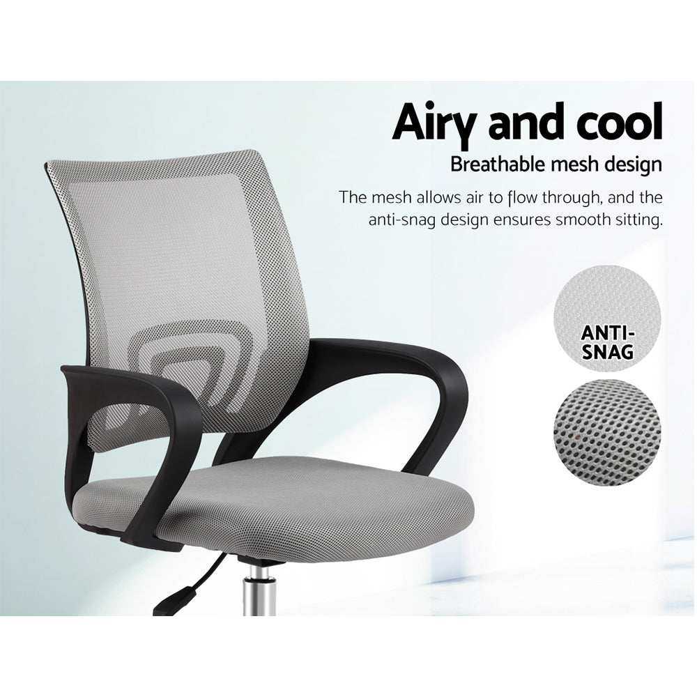 Artiss Mid Back Mesh Office Chair - Grey