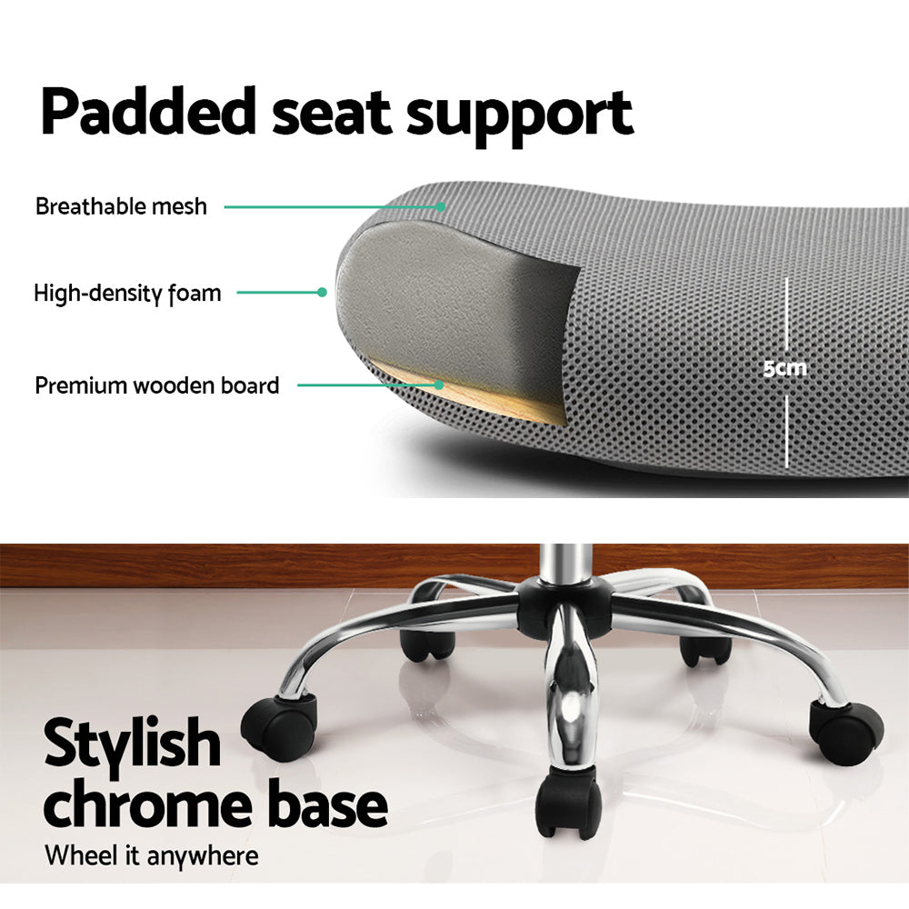 Artiss Mid Back Mesh Office Chair - Grey