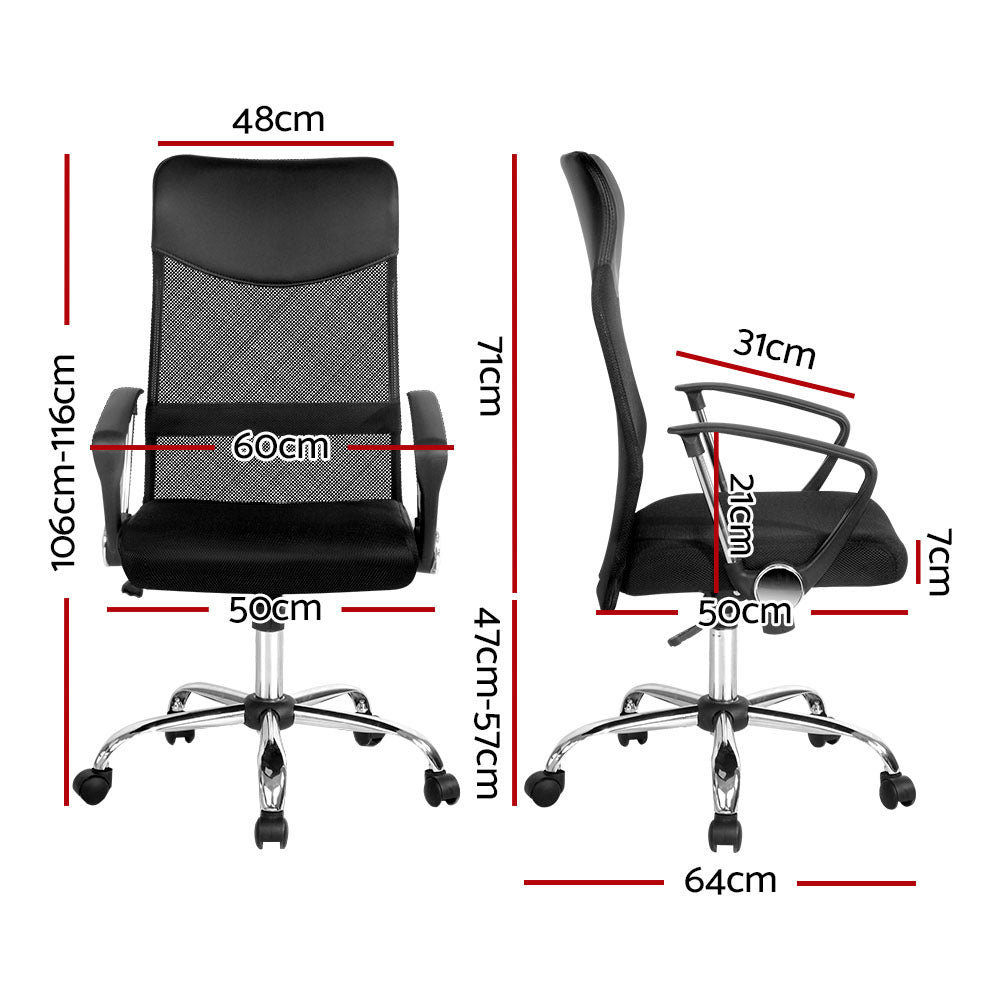 Artiss High Back Mesh Office Chair - Black