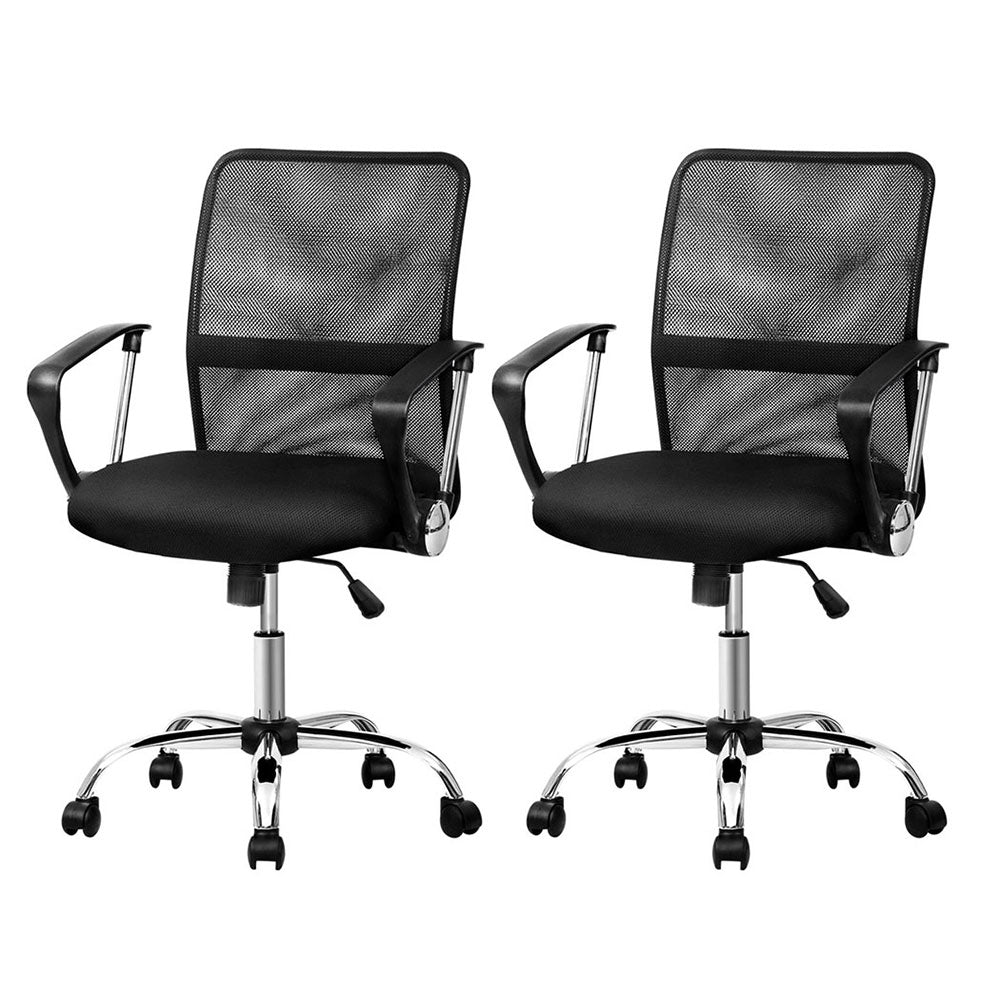 Artiss Mid Back Mesh Office Chair - Black