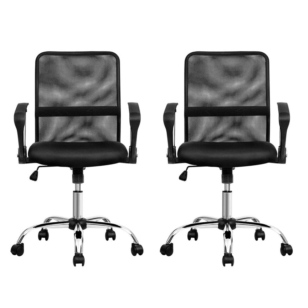 Artiss Mid Back Mesh Office Chair - Black