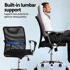 Artiss Mid Back Mesh Office Chair - Black