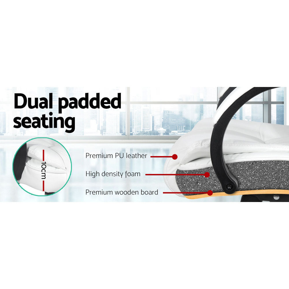 Artiss Executive Leather Office Chair - White