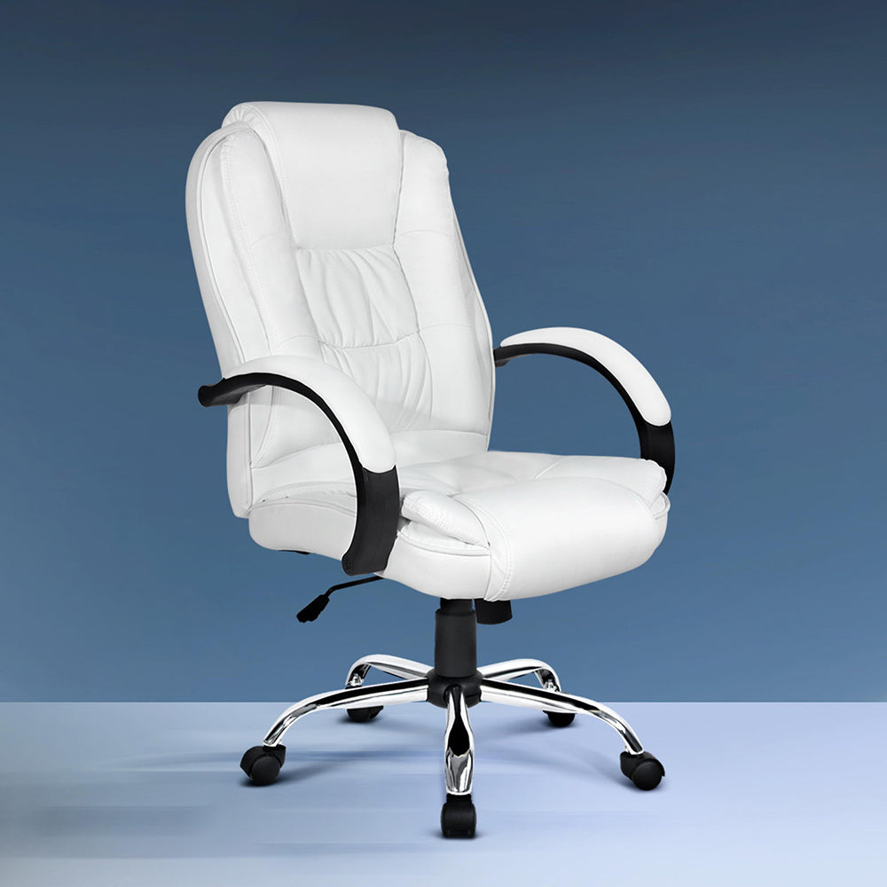 Artiss Executive Leather Office Chair - White