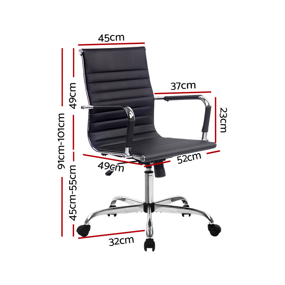 Artiss Mid Back PU Leather Office Chair