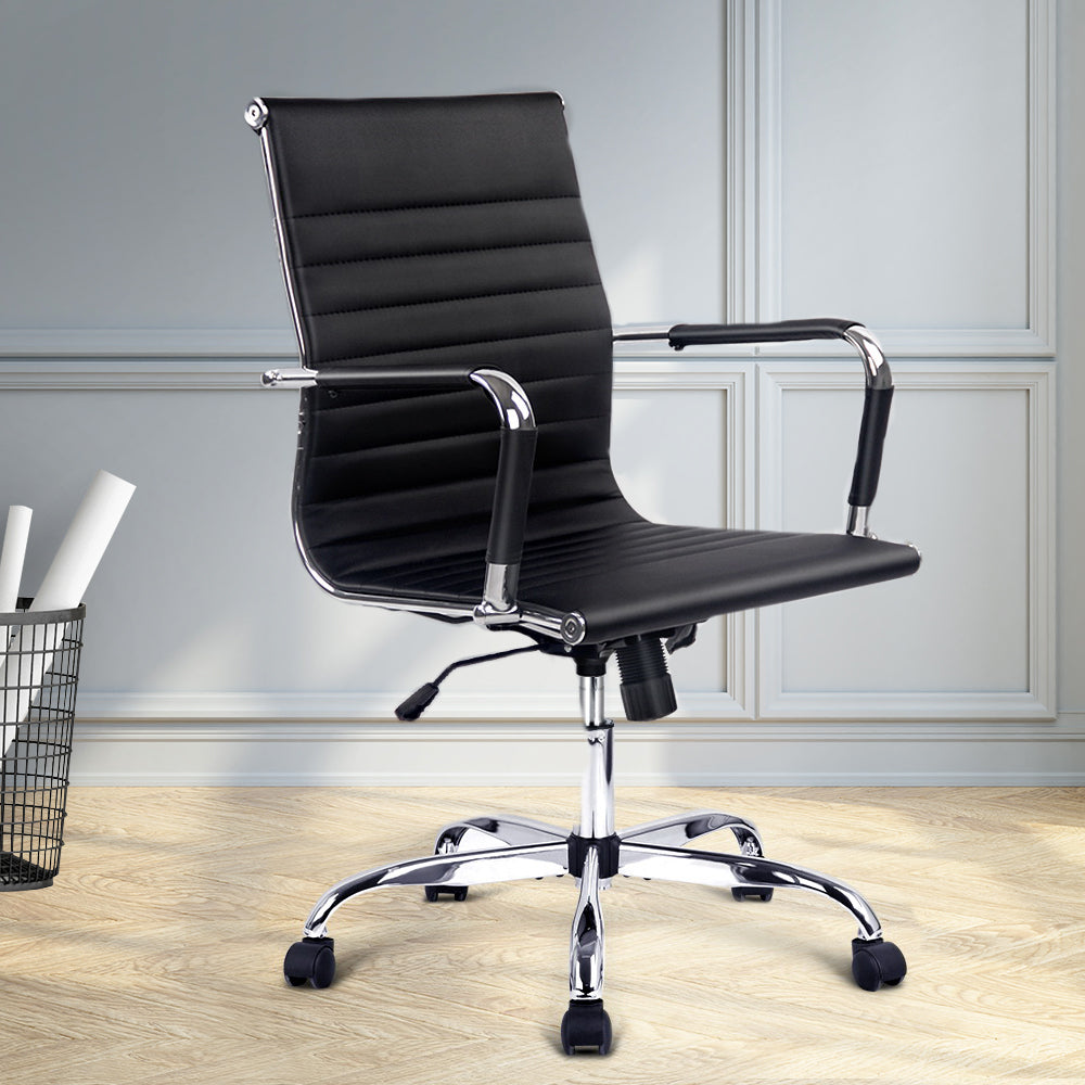 Artiss Mid Back PU Leather Office Chair