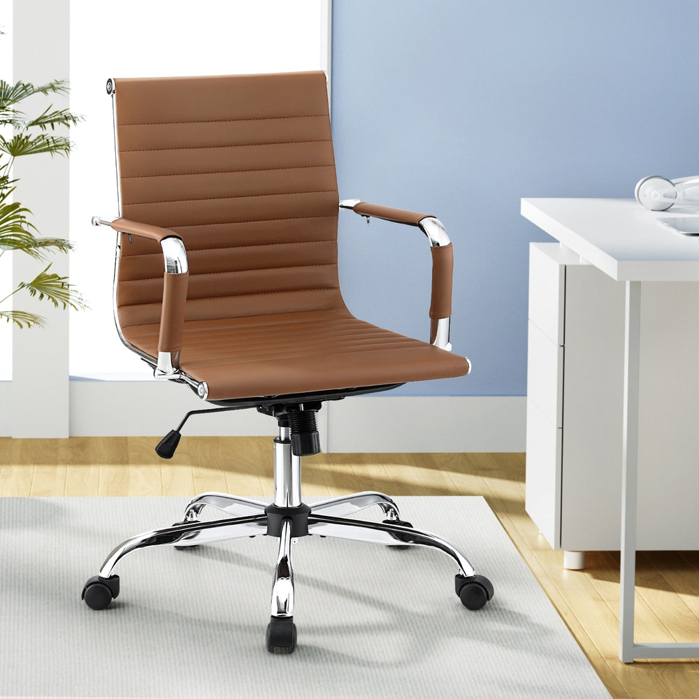 Artiss Mid Back PU Leather Office Chair