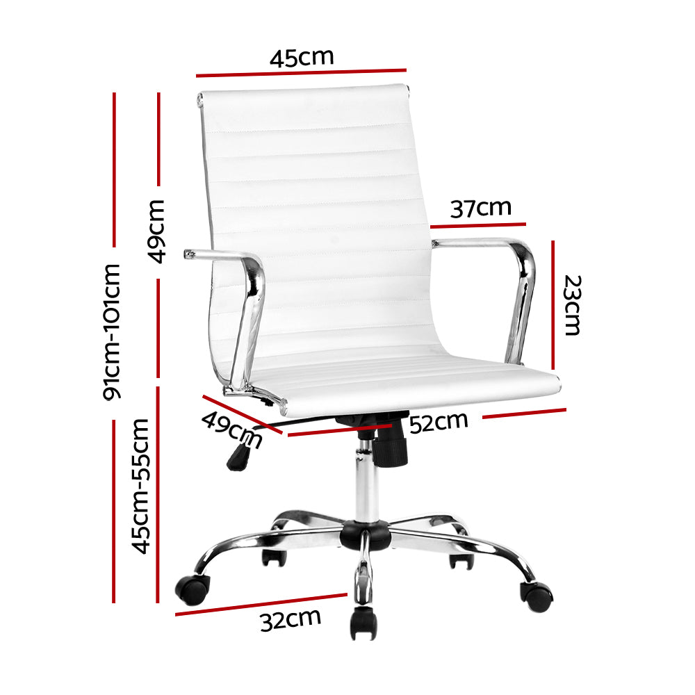 Artiss Mid Back PU Leather Office Chair
