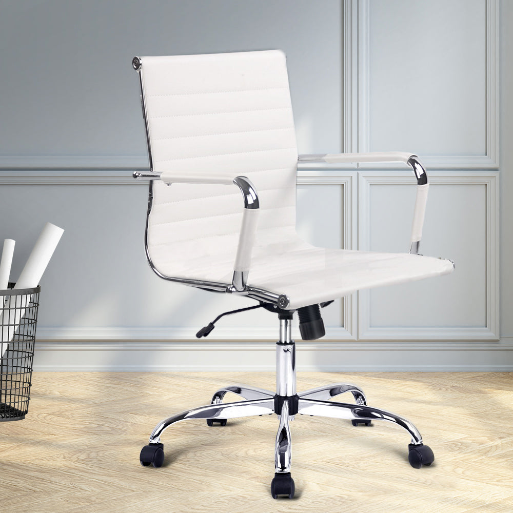 Artiss Mid Back PU Leather Office Chair