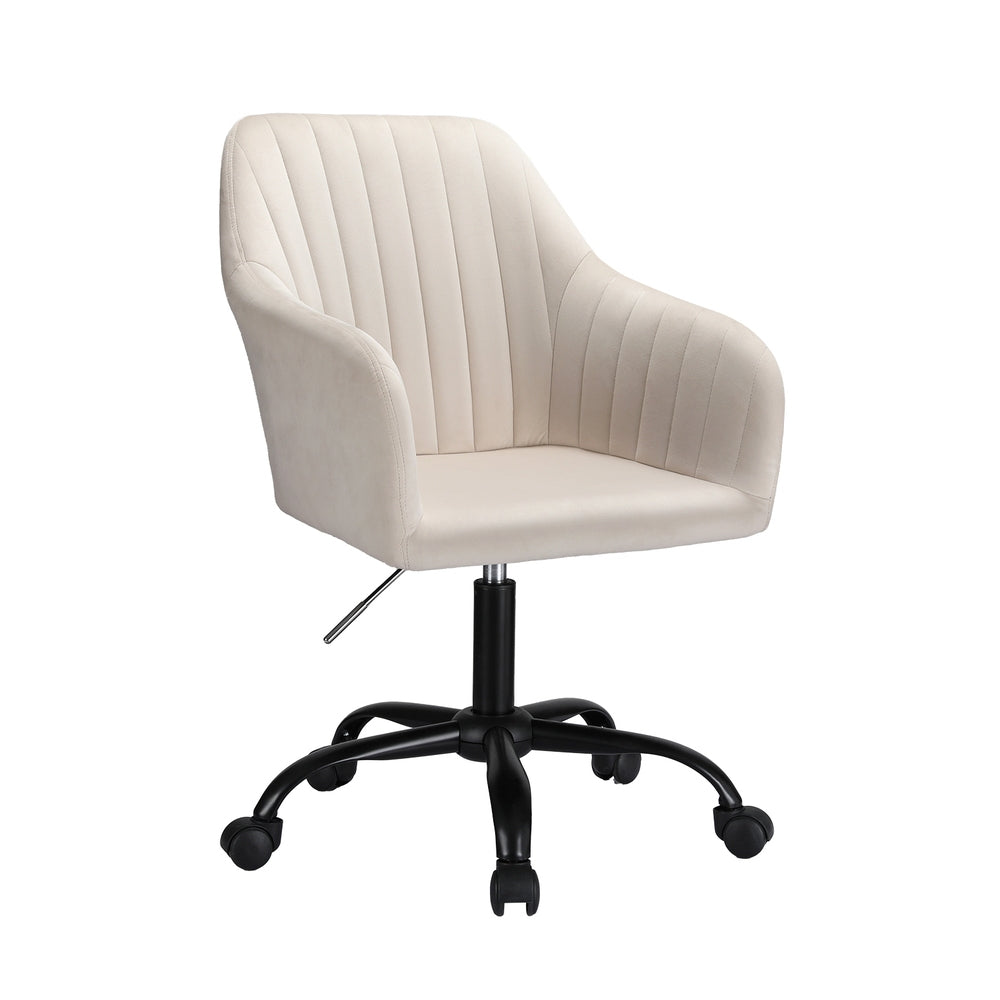 Artiss Velvet Office Chair - Cream