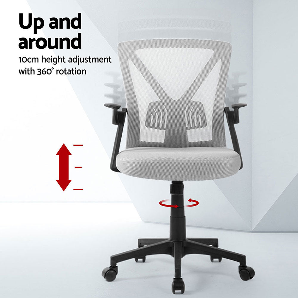 Artiss Grey Mesh Office Chair - Mid Back