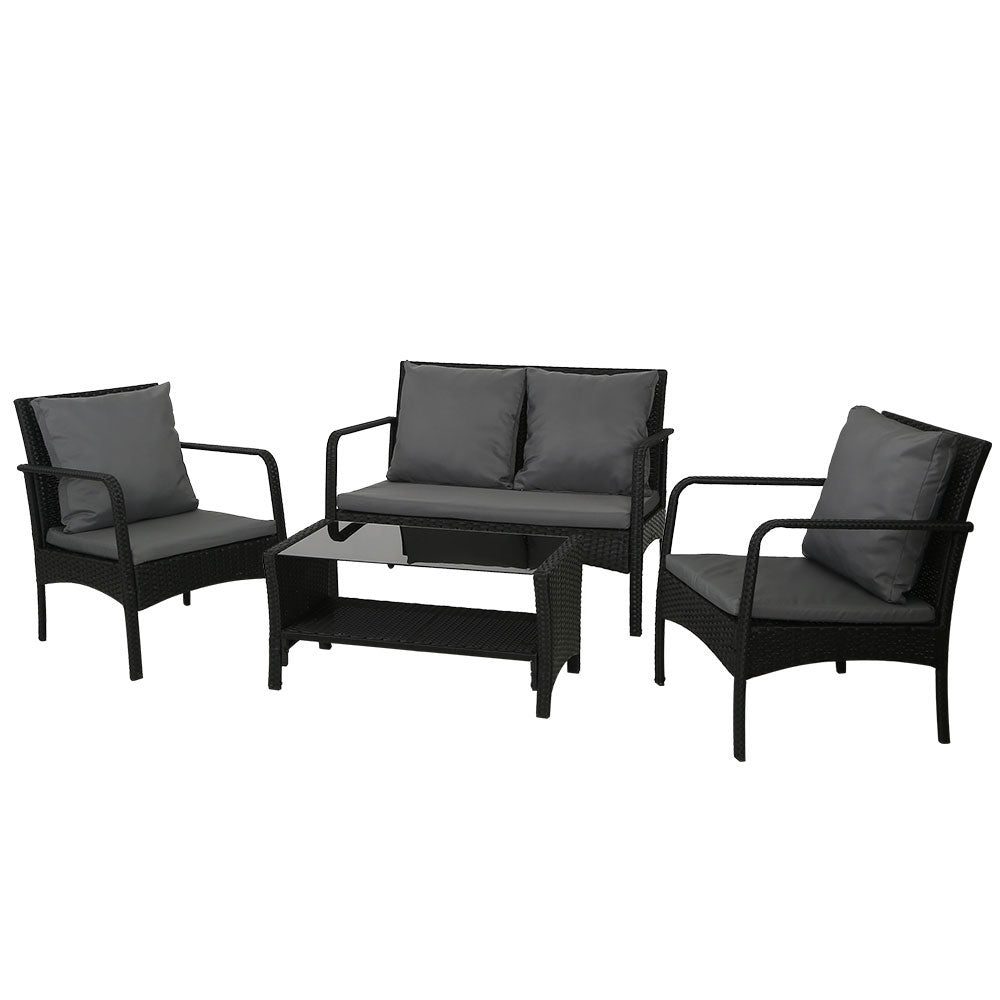 Gardeon 4-Piece Rattan Outdoor Sofa Set