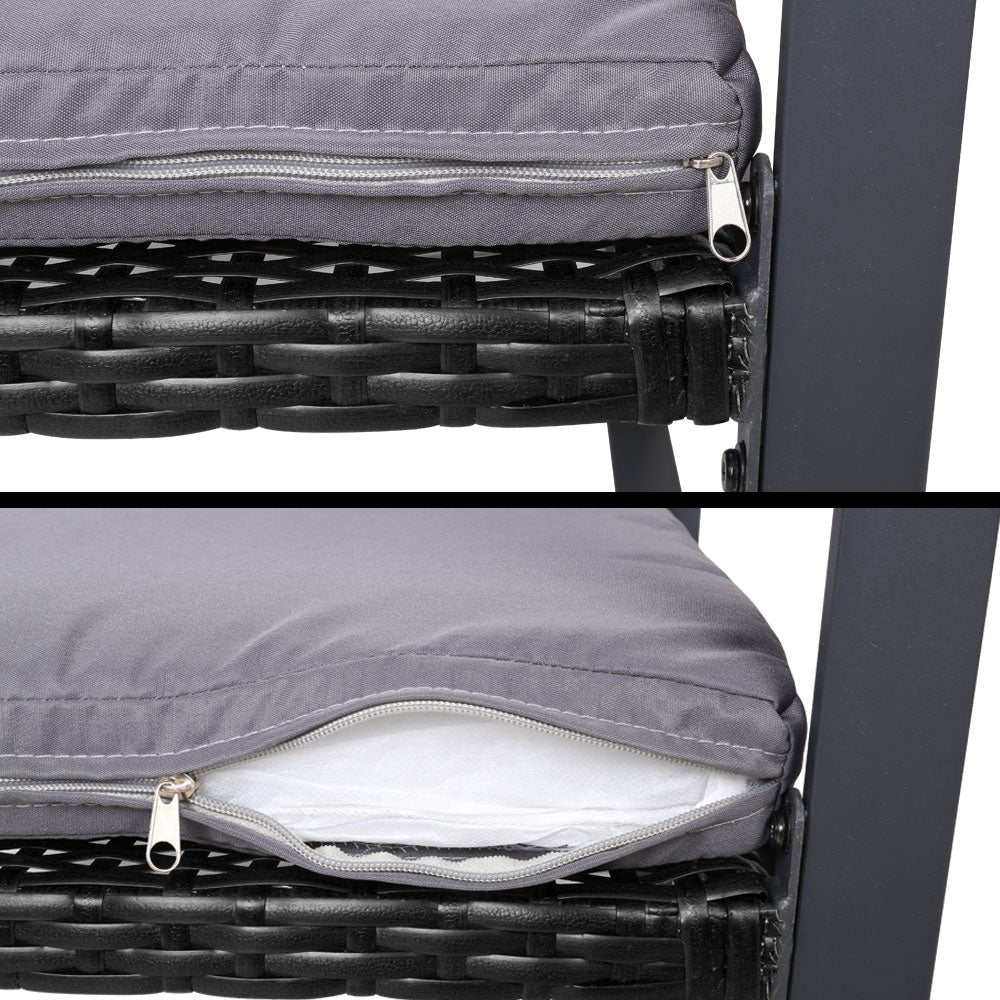 Gardeon Black 4-Piece Rattan Sofa Set