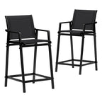 Gardeon Modern Outdoor Bar Stools - Black