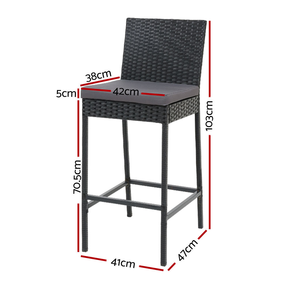 Gardeon Elegant 2-Piece Outdoor Bar Stools Set