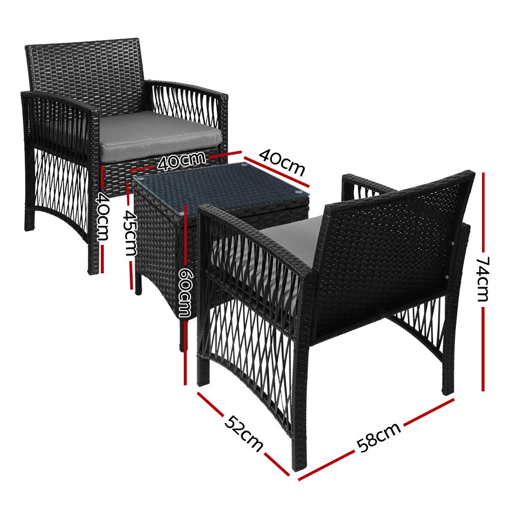 Gardeon Elegant 3-PC Bistro Set