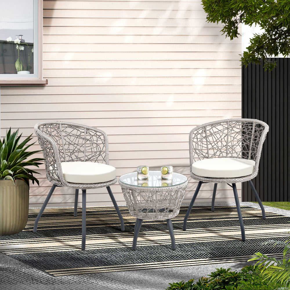 Gardeon 3-Piece Rattan Bistro Set