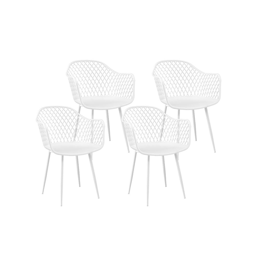 Gardeon White 4PC Outdoor Dining Chairs