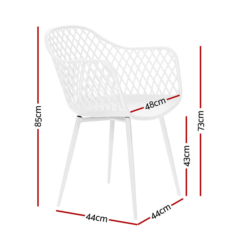 Gardeon White 4PC Outdoor Dining Chairs