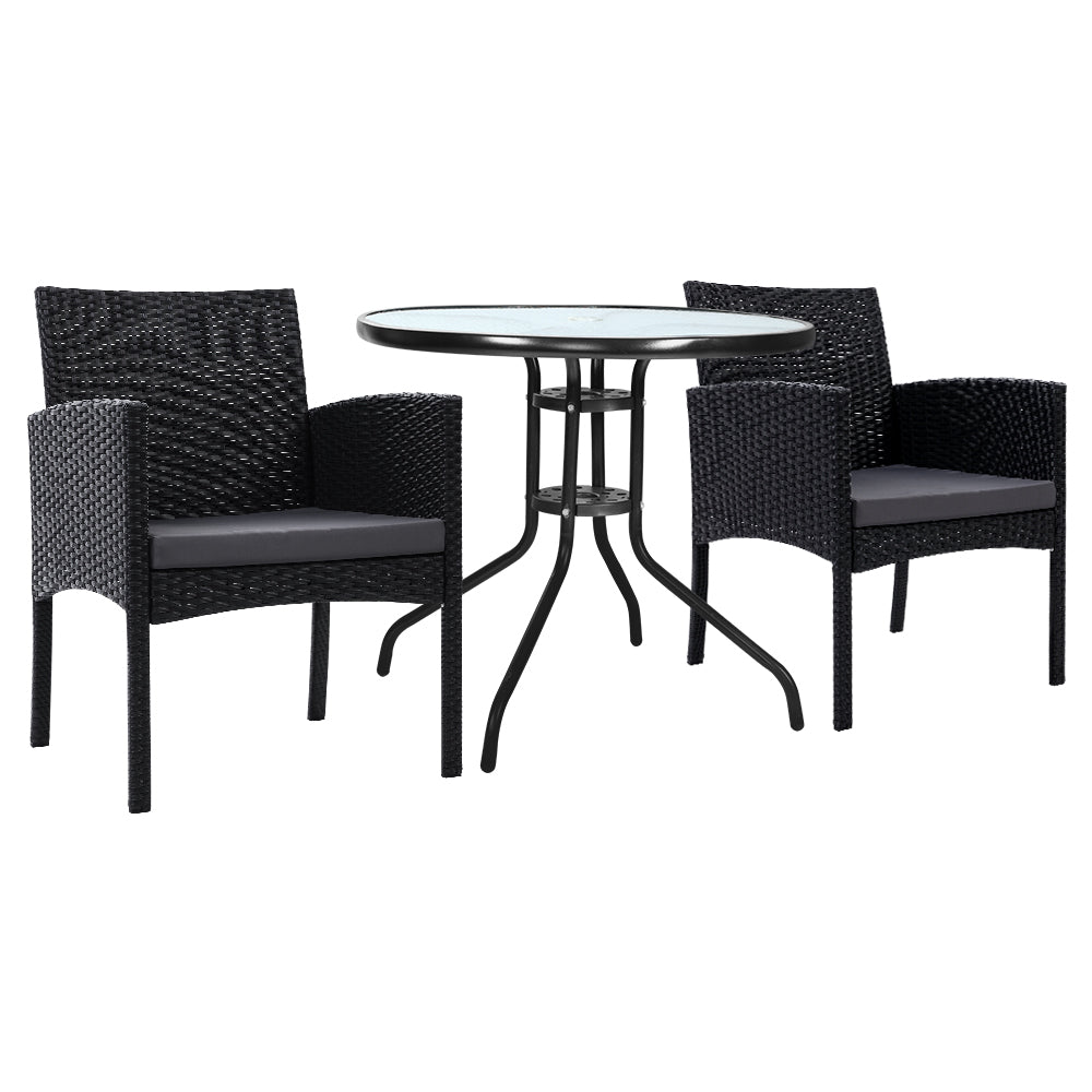 Gardeon Elegant 3-Piece Rattan Bistro Set