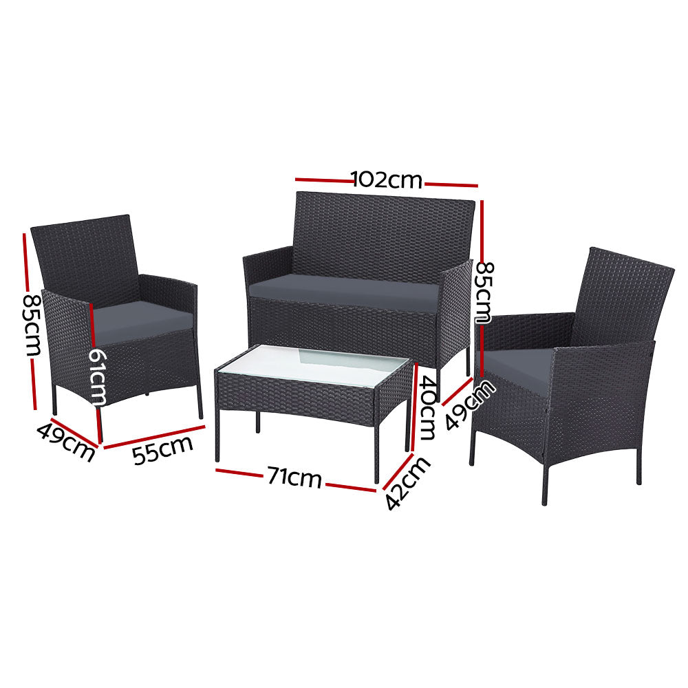 Gardeon Elegant 4-Seater Outdoor Sofa Set