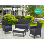 Gardeon 4-Piece Weather-Resistant Rattan Sofa Set
