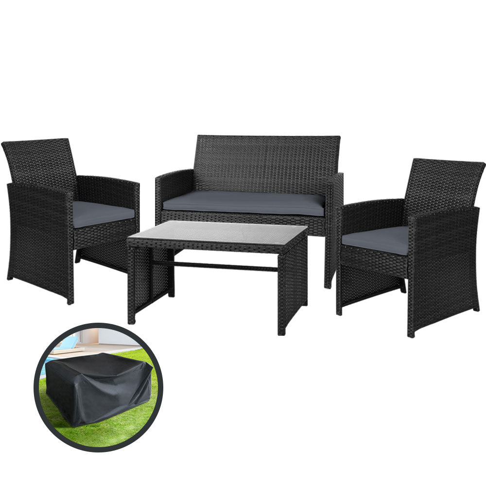 Gardeon 4-Piece Rattan Sofa Set
