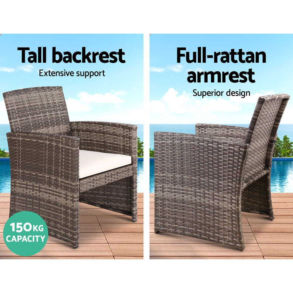 Gardeon Grey 4 PCS Outdoor Sofa Set