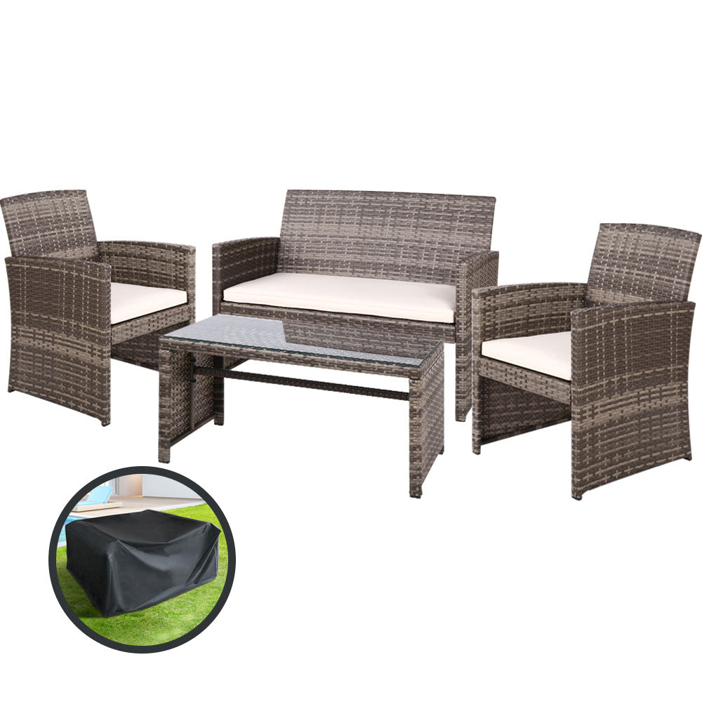 Gardeon 4-Piece Stylish Rattan Sofa Set