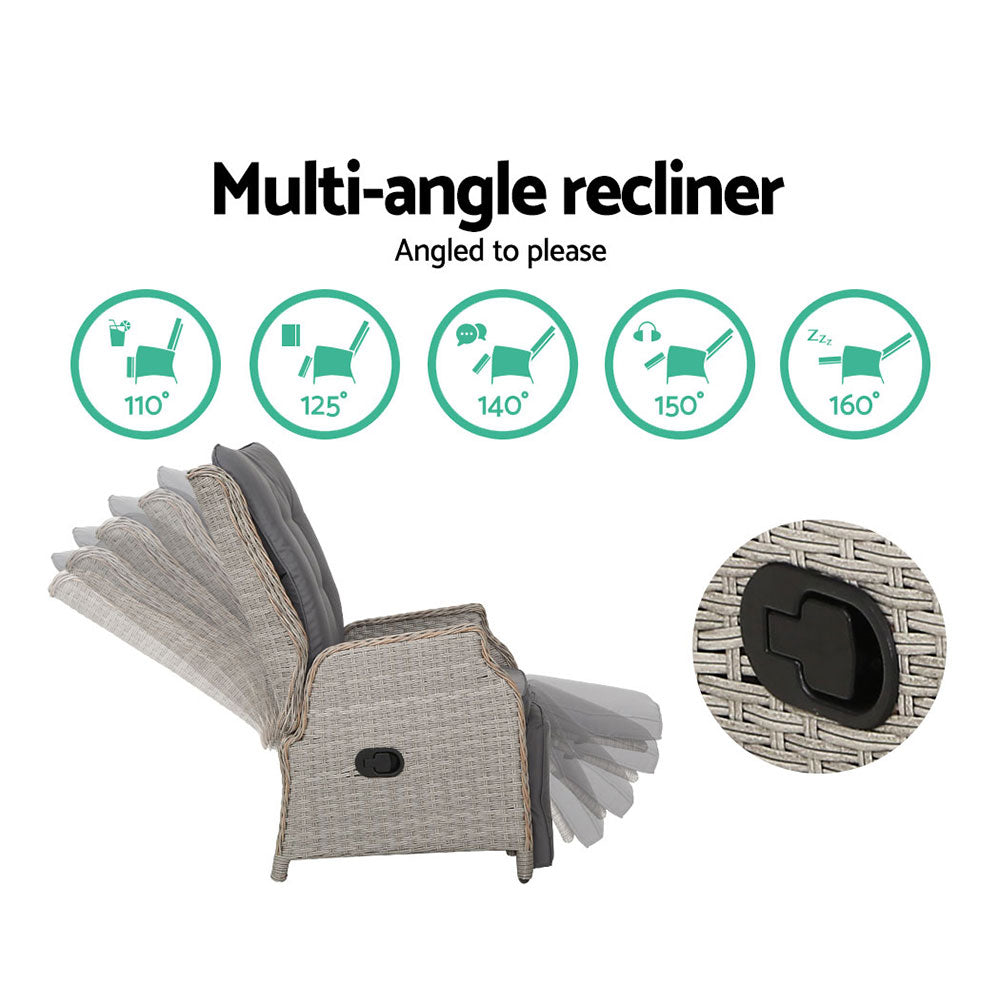 Gardeon Adjustable Wicker Recliner Chair