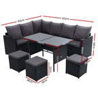 Gardeon Modular Outdoor Dining Sofa Set