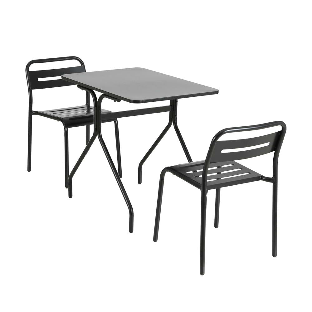 Gardeon Black Steel 3-Piece Bistro Set