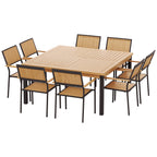 Gardeon 9-Piece Acacia Wood Dining Set