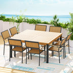 Gardeon 9-Piece Acacia Wood Dining Set