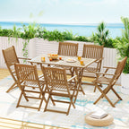 Gardeon Acacia Wood 7-Piece Outdoor Dining Set