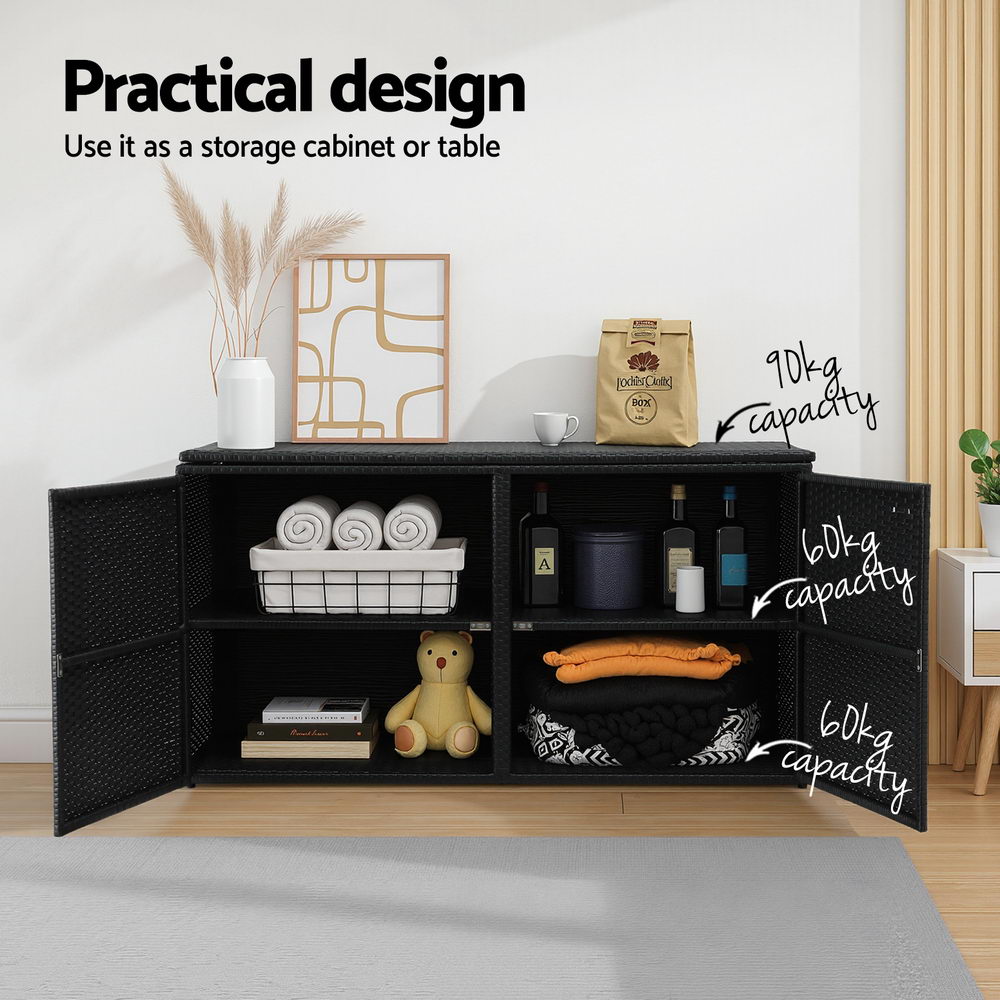 Gardeon Black Weather-Resistant Outdoor Storage Cabinet