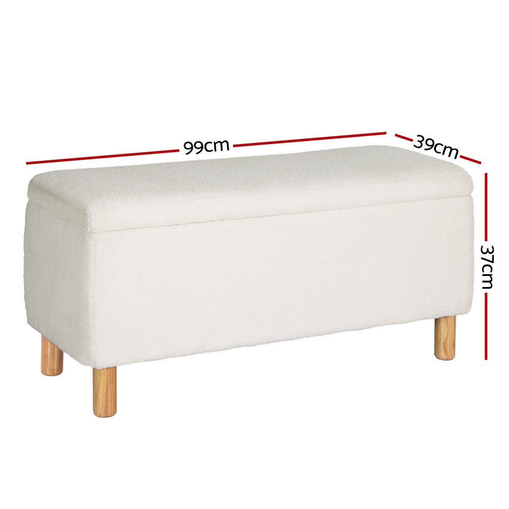Artiss Premium White Storage Ottoman