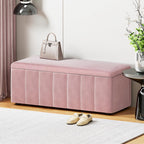 Artiss Velvet Pink Storage Ottoman - 103cm