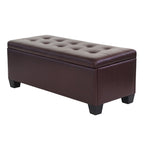 Artiss Brown PU Leather Storage Ottoman