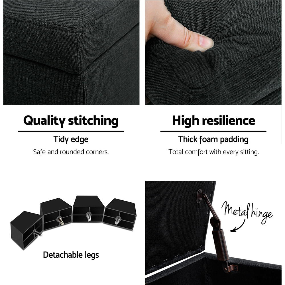 Artiss Charcoal Storage Ottoman Blanket Box