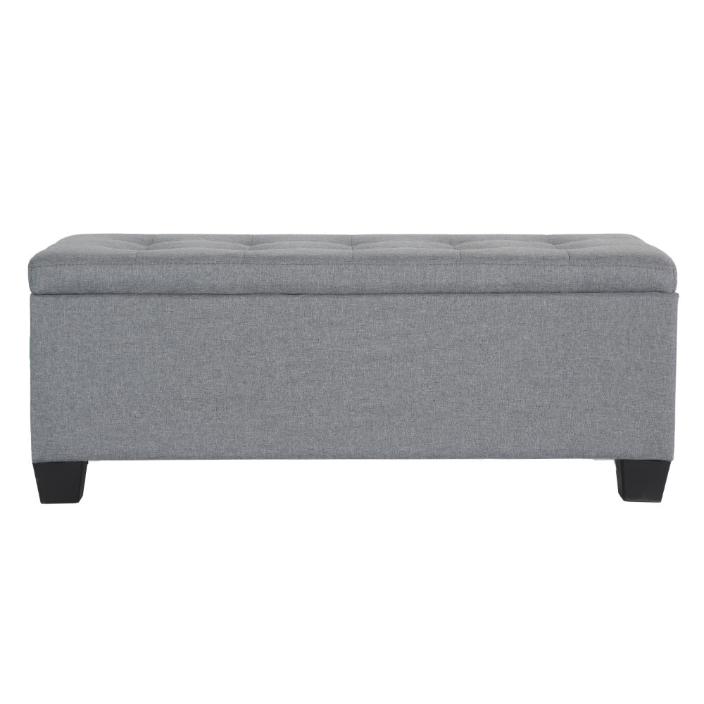 Artiss 97cm Grey Linen Storage Ottoman