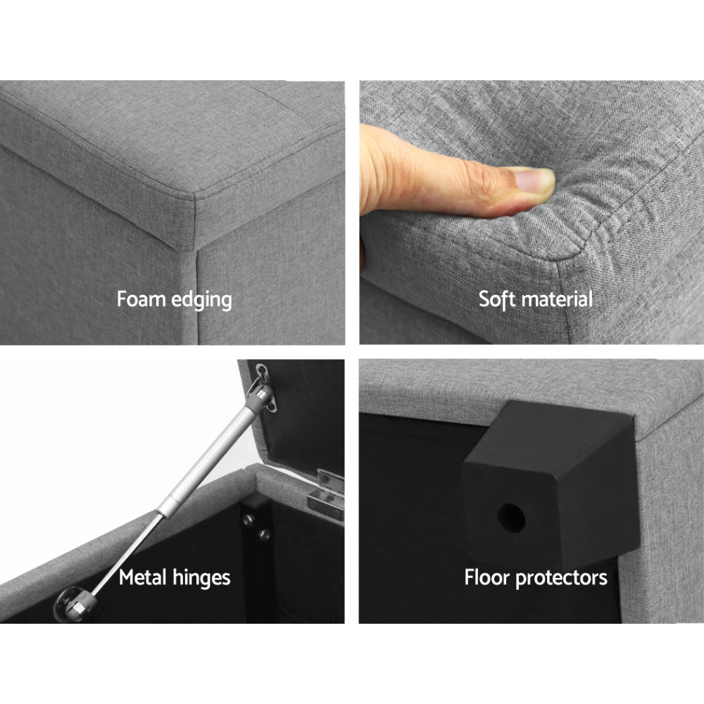 Artiss Light Grey Storage Ottoman & Blanket Box