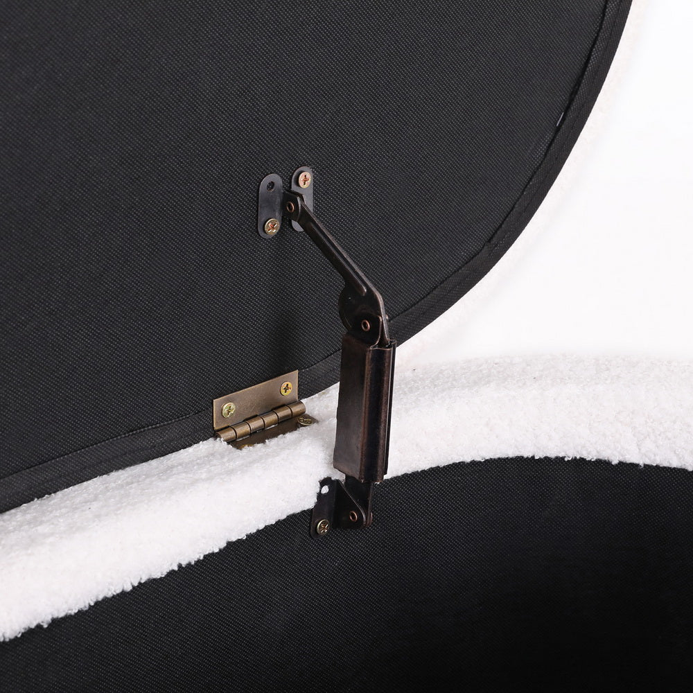 Artiss 87cm Elegant Boucle Fabric Storage Ottoman