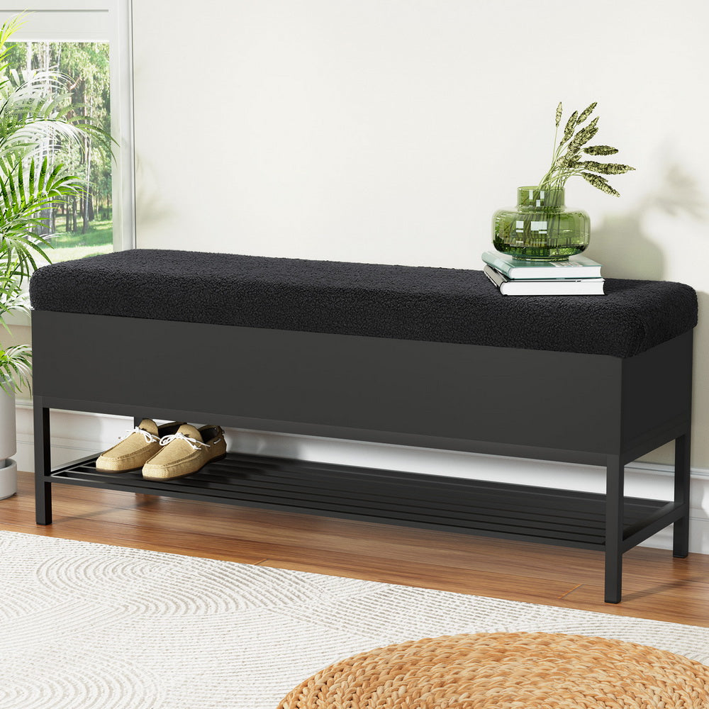 Artiss Boucle Storage Ottoman Blanket Box