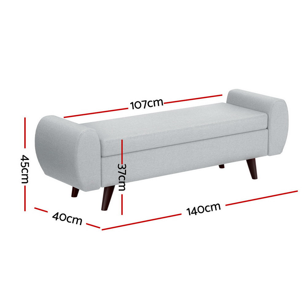 Artiss 140cm Storage Ottoman in Grey
