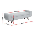 Artiss 140cm Storage Ottoman in Grey