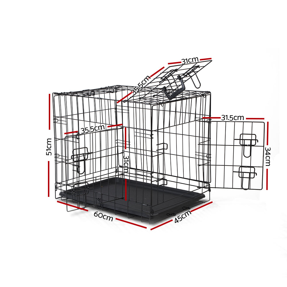 24" Three-Door Dog Cage Crate Kennel