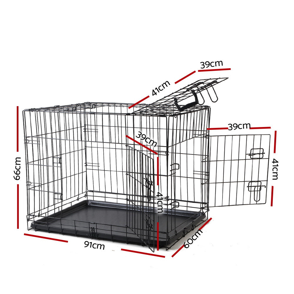 36" Triple-Door Dog Cage Kennel